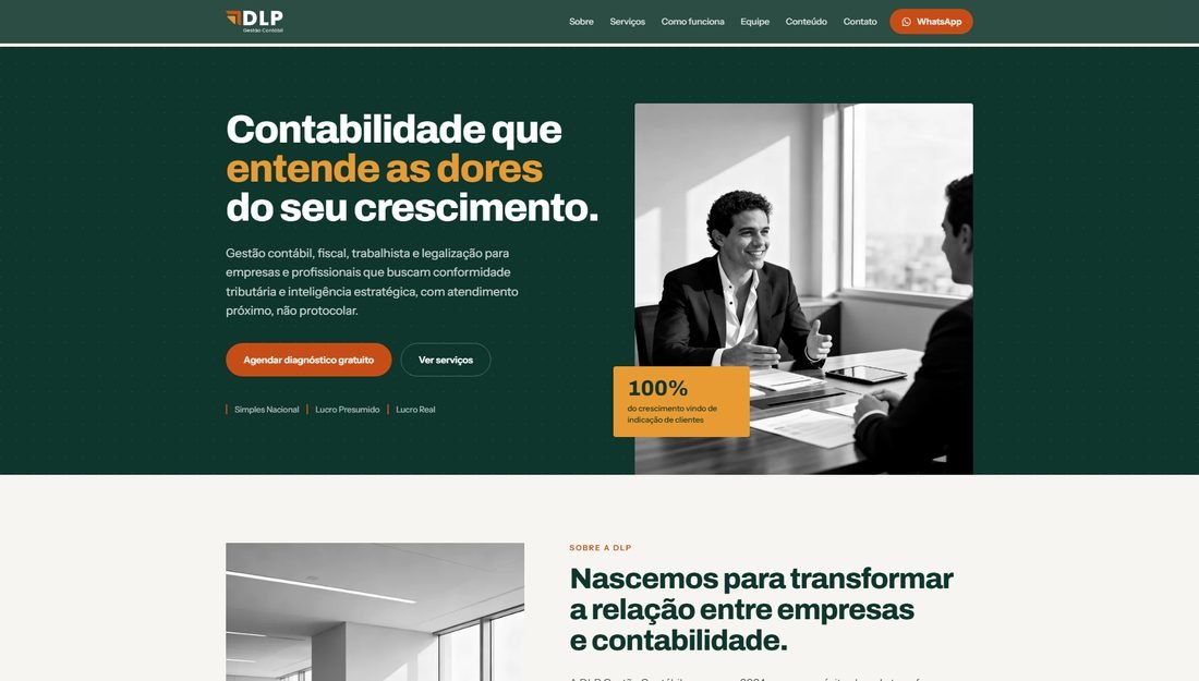 Site da DLP Gestão Contábil