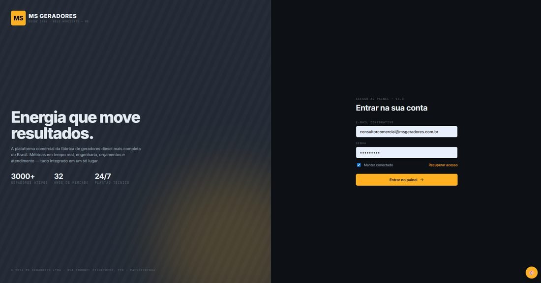 Plataforma da MS Geradores